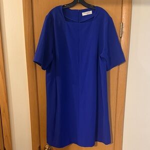 MM Lafleur Women’s Short Sleeve Shift Dress Cobalt Blue Size 3X (+3)